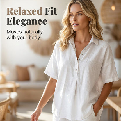 Women's Casual Short Sleeve V-Neck Shirt