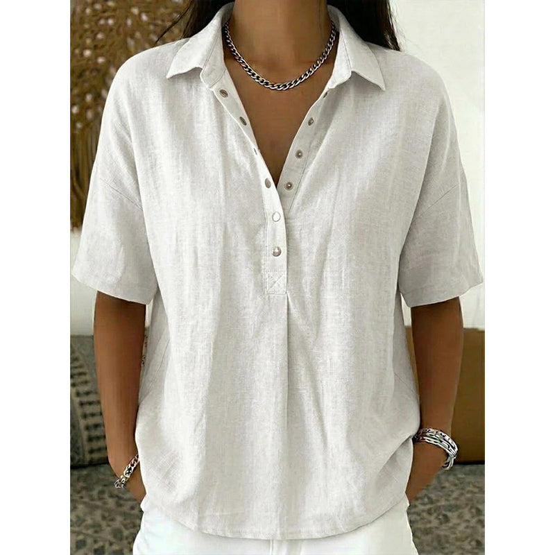 Women's Casual Short Sleeve V-Neck Shirt
