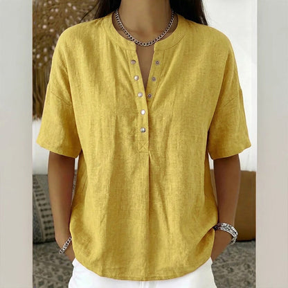 Women's Casual Short Sleeve V-Neck Shirt