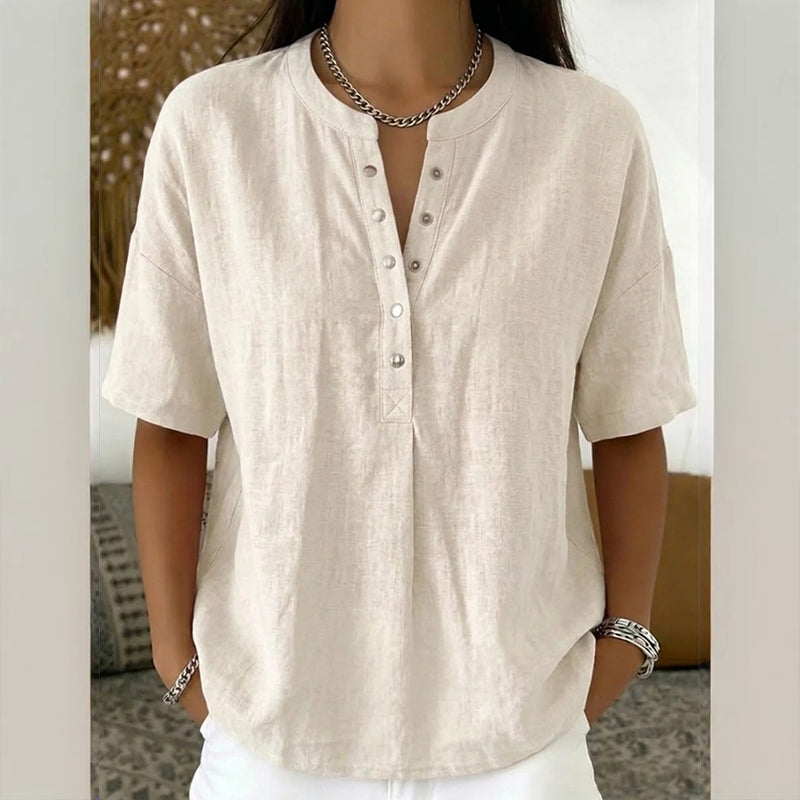 Women's Casual Short Sleeve V-Neck Shirt