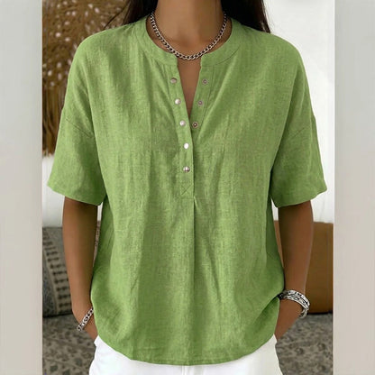 Women's Casual Short Sleeve V-Neck Shirt