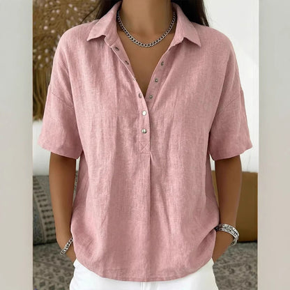 Women's Casual Short Sleeve V-Neck Shirt