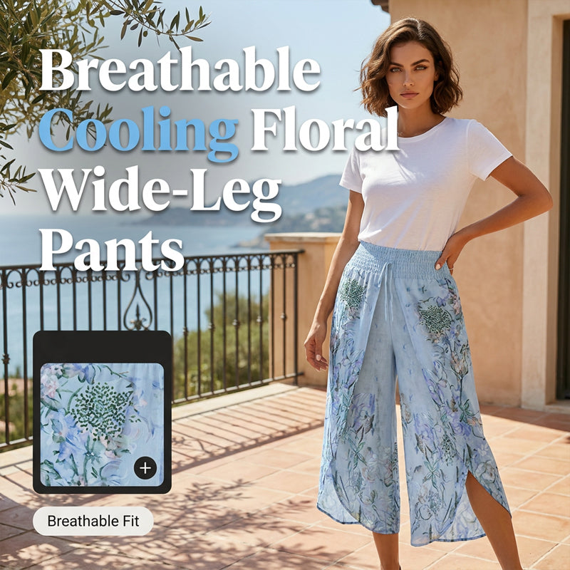 Women's Floral Print High-Waist Wide-Leg Pants