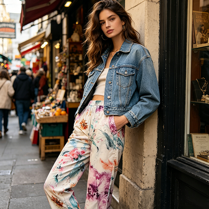 Women's Floral Print Casual Pants