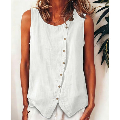 Summer Loose Fit Button-Up Tunic Vest