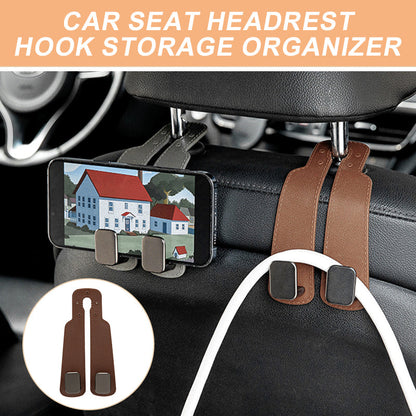 📢📢50% OFF !! ⏰🚗Car Headrest Hook Organizer – Holds bags & groceries. No rolling around, keeps seats tidy. Easy clip-on. 👛✨