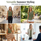 Women’s V-Neck Button-Down Top
