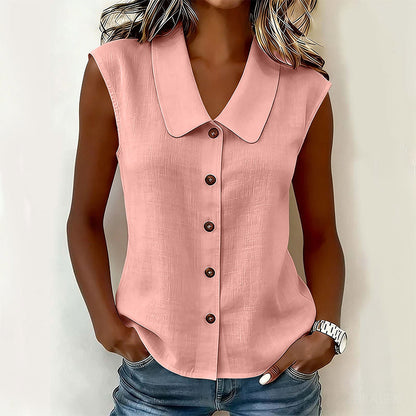 Women’s V-Neck Button-Down Top