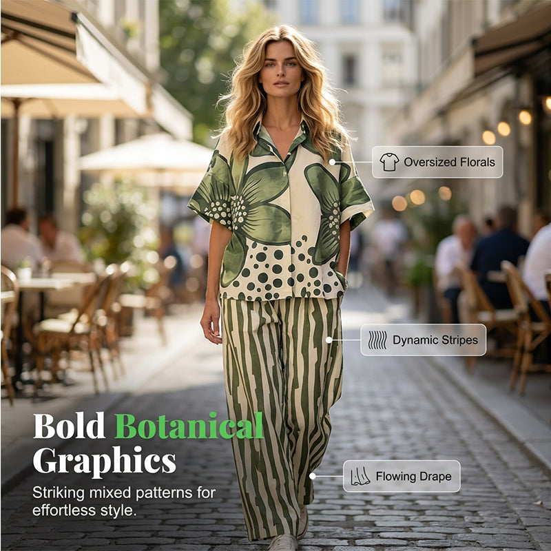 Women's Print Top & Pants 2-Piece Set