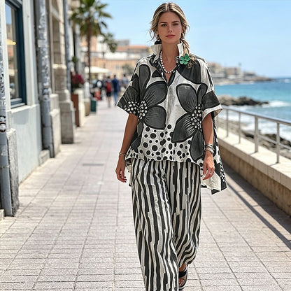 Women's Print Top & Pants 2-Piece Set