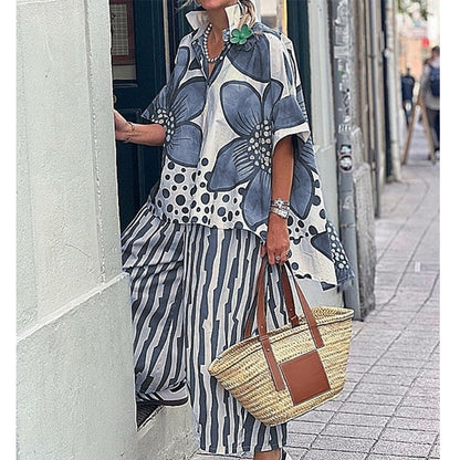 Women's Print Top & Pants 2-Piece Set