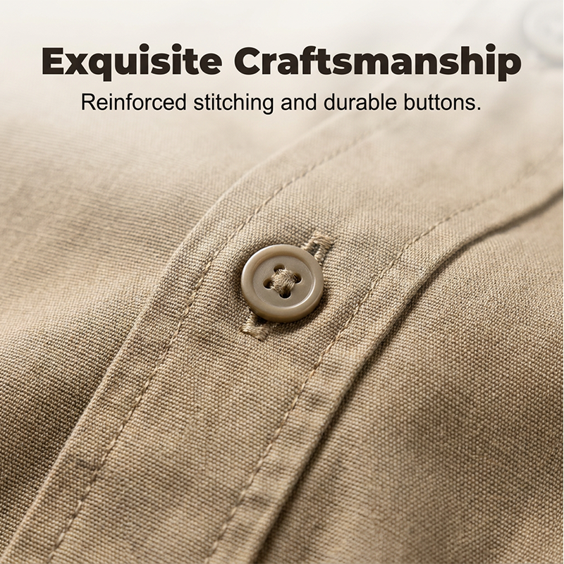 Men's Casual Long Sleeve Shirt with Pockets