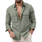 Men's Casual Long Sleeve Shirt with Pockets