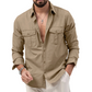 Men's Casual Long Sleeve Shirt with Pockets
