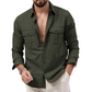 Men's Casual Long Sleeve Shirt with Pockets