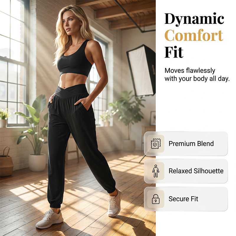 Women's High-Waist Casual Jogger Pants with Pockets