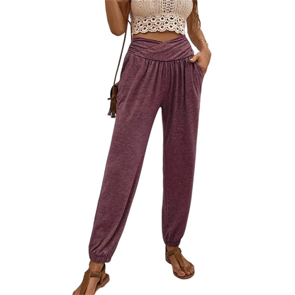 Women's High-Waist Casual Jogger Pants with Pockets