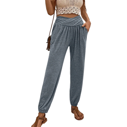 Women's High-Waist Casual Jogger Pants with Pockets