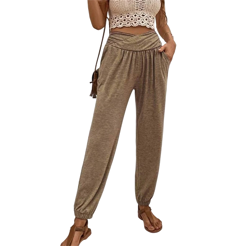 Women's High-Waist Casual Jogger Pants with Pockets