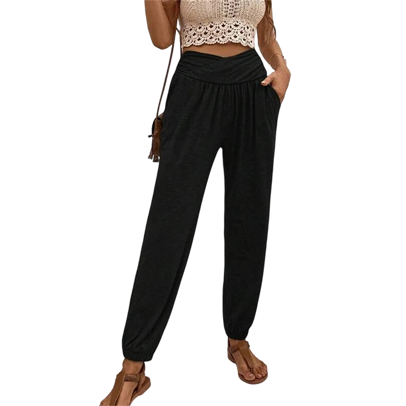 Women's High-Waist Casual Jogger Pants with Pockets