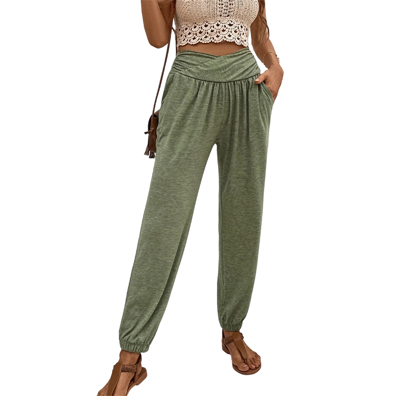 Women's High-Waist Casual Jogger Pants with Pockets
