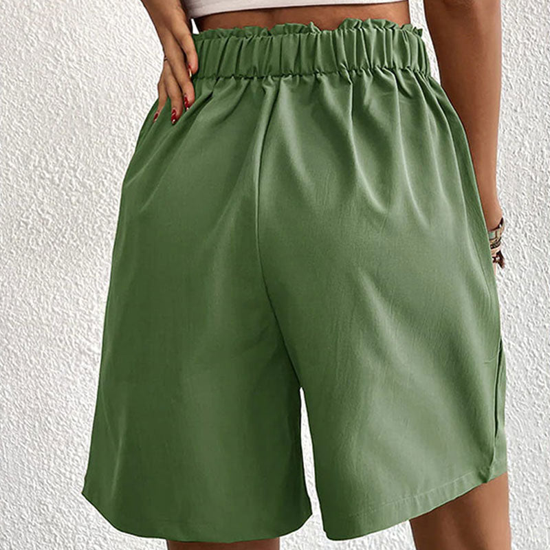 Women's Summer High-Waist Wide-Leg Short Pants