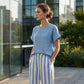 🌿 Effortless Weekend Style – Women's Casual Solid Top & Striped Wide-Leg Pants You’ll Adore👖👚