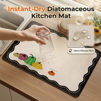 Quick-Dry Absorbent Diatomaceous Kitchen Draining Mat