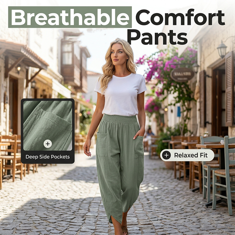 Women's Casual Linen Blend Harem Pants