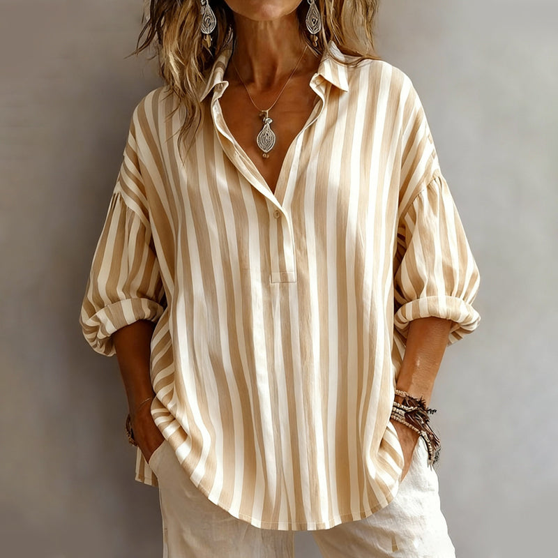 Women's Casual Striped Pullover Shirt