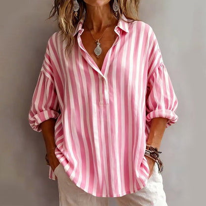 Women's Casual Striped Pullover Shirt