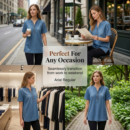 Women's Breathable Casual Denim Look Top