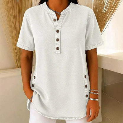 Women's Breathable Casual Denim Look Top