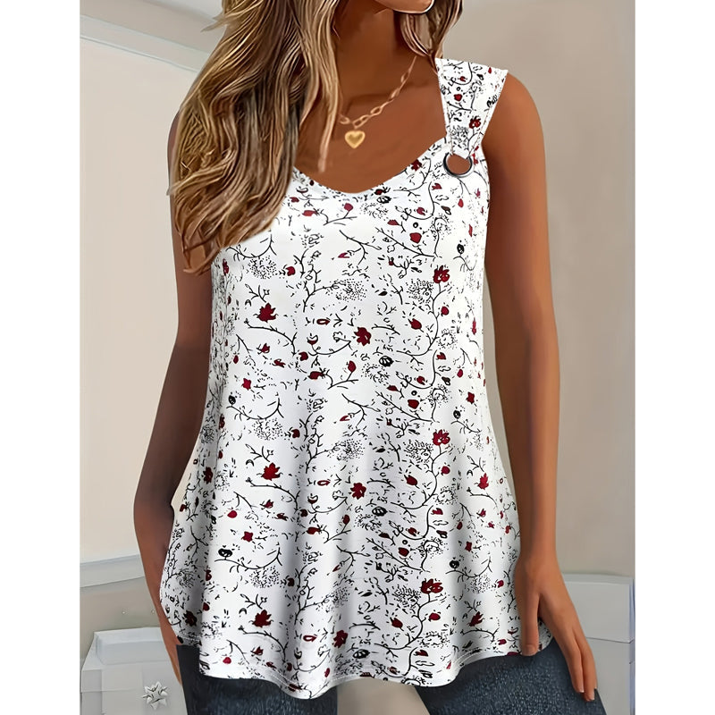 👚 50% OFF NOW! 🌸 Women's Summer Floral Print Tank Top – Soft, breathable & sleeveless – perfect for hot days, beach trips or casual layering ☀️