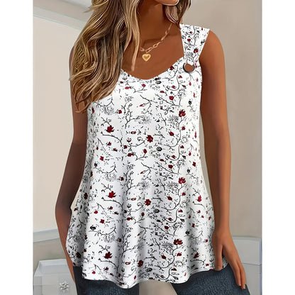 👚 50% OFF NOW! 🌸 Women's Summer Floral Print Tank Top – Soft, breathable & sleeveless – perfect for hot days, beach trips or casual layering ☀️