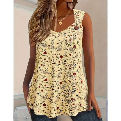👚 50% OFF NOW! 🌸 Women's Summer Floral Print Tank Top – Soft, breathable & sleeveless – perfect for hot days, beach trips or casual layering ☀️