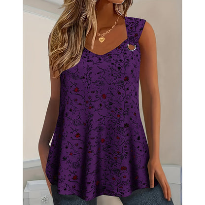 👚 50% OFF NOW! 🌸 Women's Summer Floral Print Tank Top – Soft, breathable & sleeveless – perfect for hot days, beach trips or casual layering ☀️