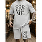 Men's Casual Top & Shorts Set