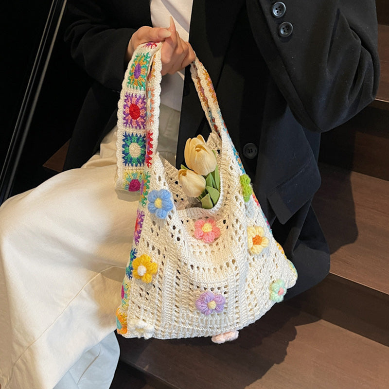 💐 50% OFF FLASH SALE! Crochet Ethnic Shoulder Bag – Handmade & Bohemian Style 🧶🌺 【Limited Time】