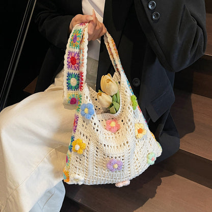 💐 50% OFF FLASH SALE! Crochet Ethnic Shoulder Bag – Handmade & Bohemian Style 🧶🌺 【Limited Time】