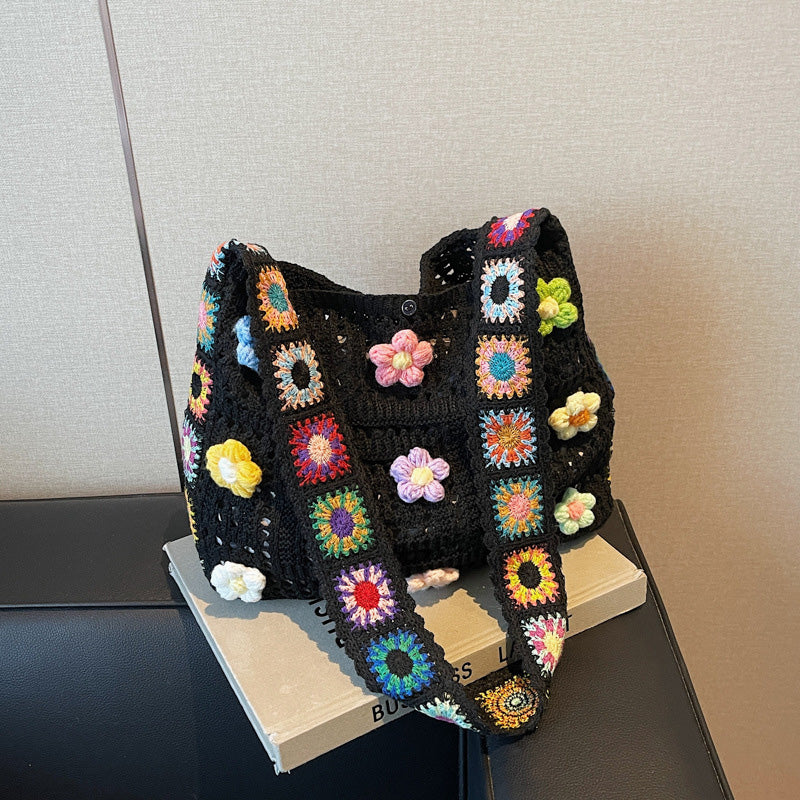 💐 50% OFF FLASH SALE! Crochet Ethnic Shoulder Bag – Handmade & Bohemian Style 🧶🌺 【Limited Time】