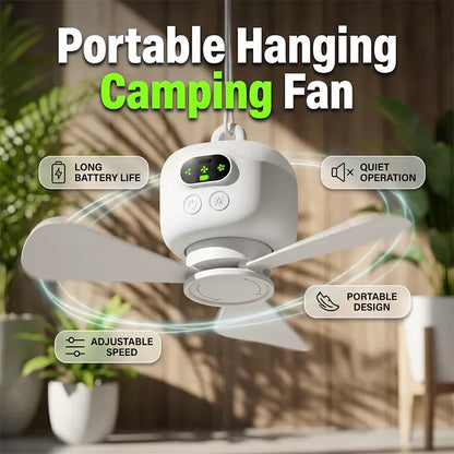 Rechargeable ceiling fan with LED lights 🌬️✨