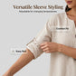 Women's Casual V-Neck Midi Dress with Decorative Buttons