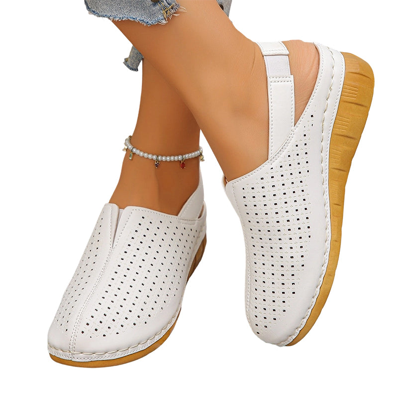 Women's Casual Perforated Wedge Slingback Sandals