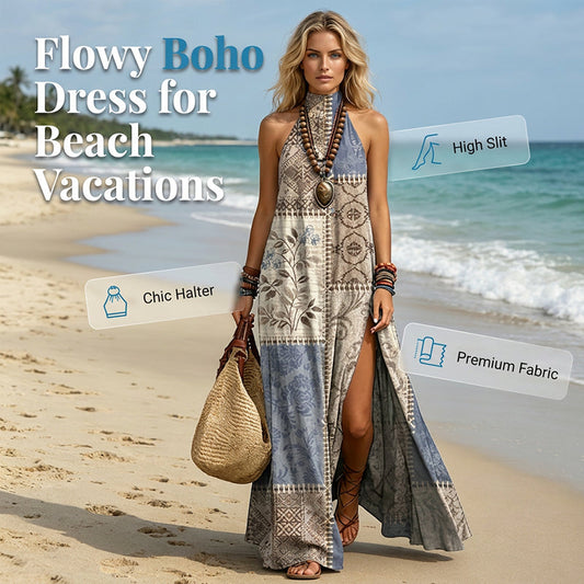 Women's Sleeveless Floral Print Flowy Maxi Dress