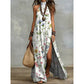 Women's Sleeveless Floral Print Flowy Maxi Dress