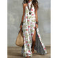 Women's Sleeveless Floral Print Flowy Maxi Dress