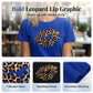 Women's Leopard Lip Print T-Shirt & Shorts Set