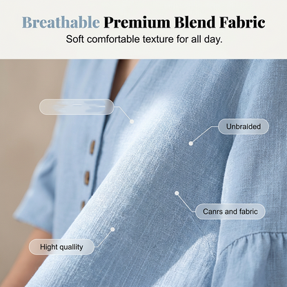 Women's Casual Solid Color V-Neck Top