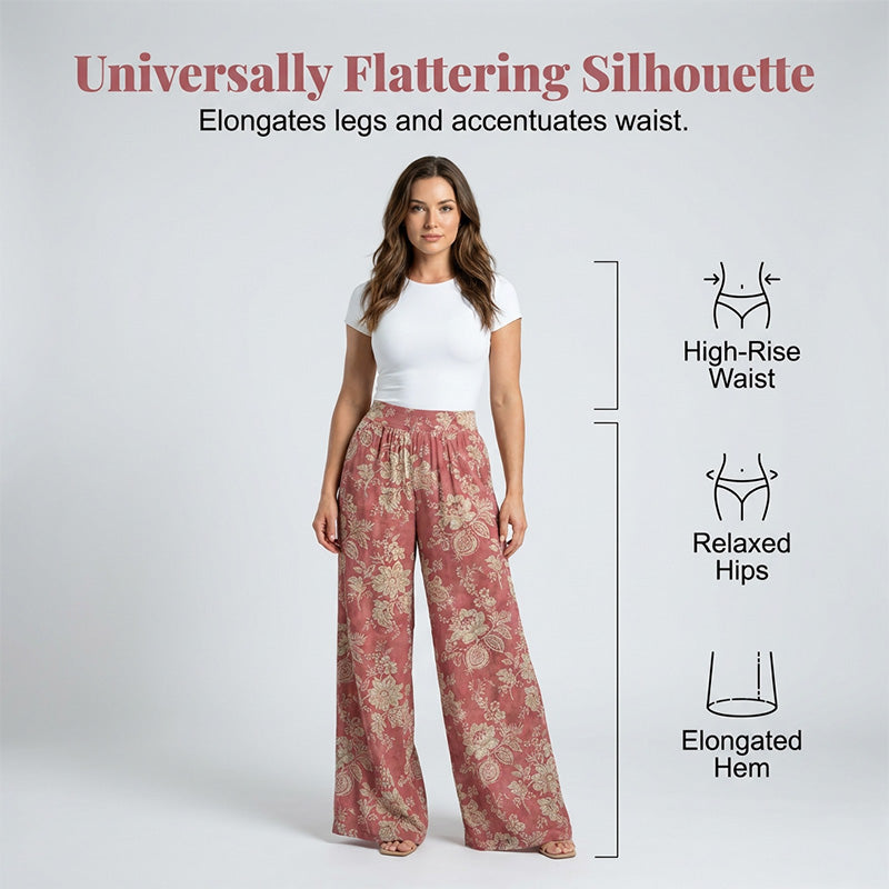 🌸 50% OFF NOW! 🌸Women's Floral Print Wide-Leg Palazzo Pants